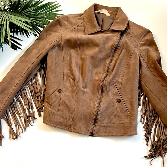 Hollister fringe faux suede crop jacket size small - Picture 3 of 13